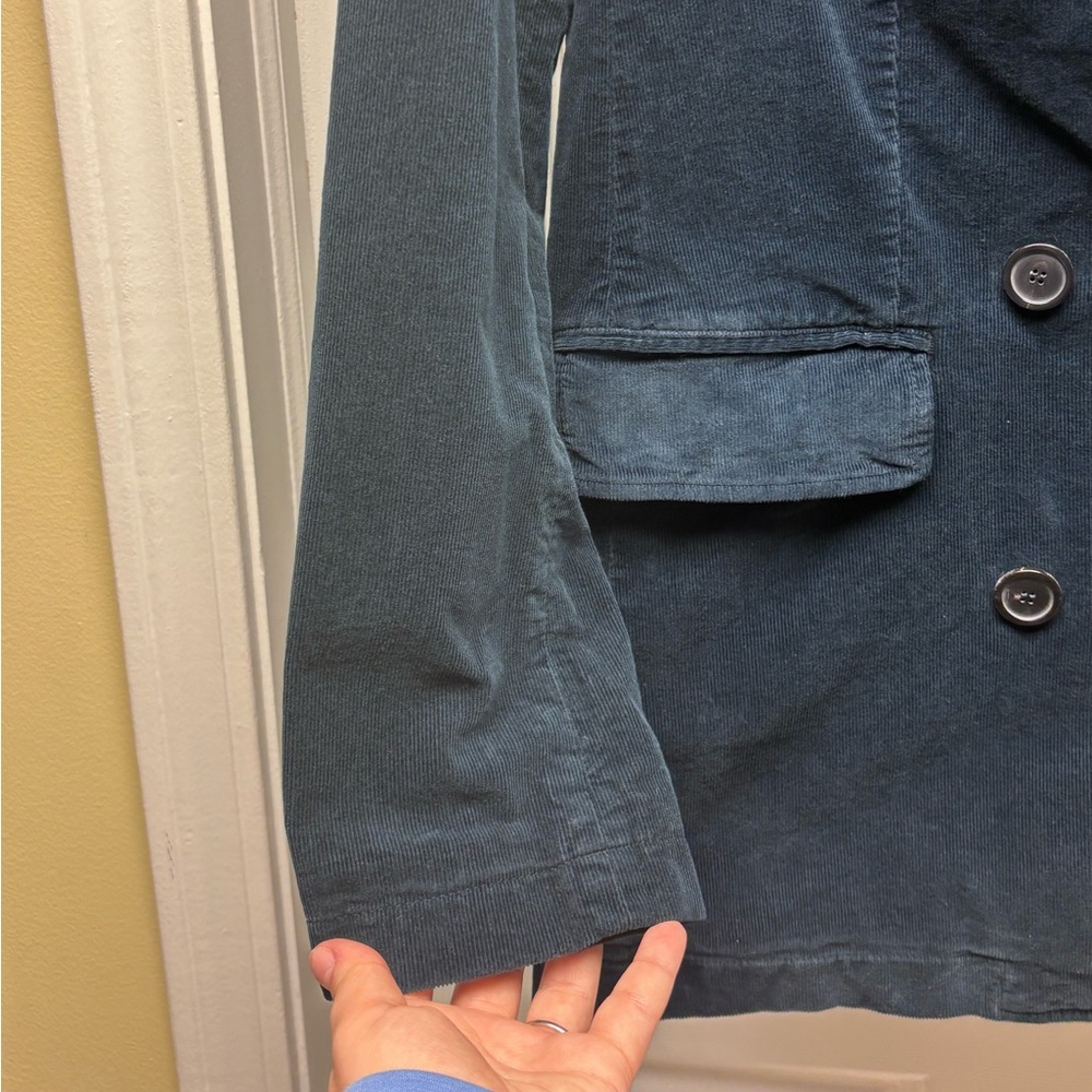 Piazza Sempione Blue Corduroy Double-Breasted Blazer – Size 44 (Made in Italy) - Picture 4 of 15